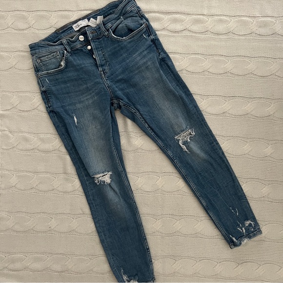 Zara Man Distressed Jeans Size 32 - Picture 2 of 4